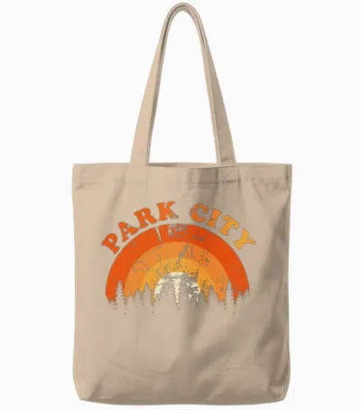 Vintage Park City Utah Fan Retro Cool Sunset Tote Bags - Natural