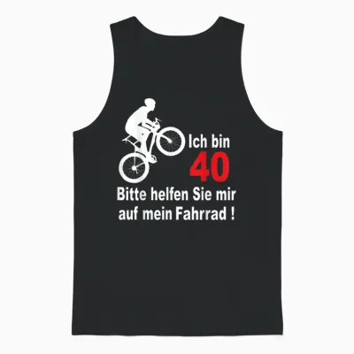 40. Geburtstag Mann Geschenk Lustig Fahrrad Unisex Tank Top - Black
