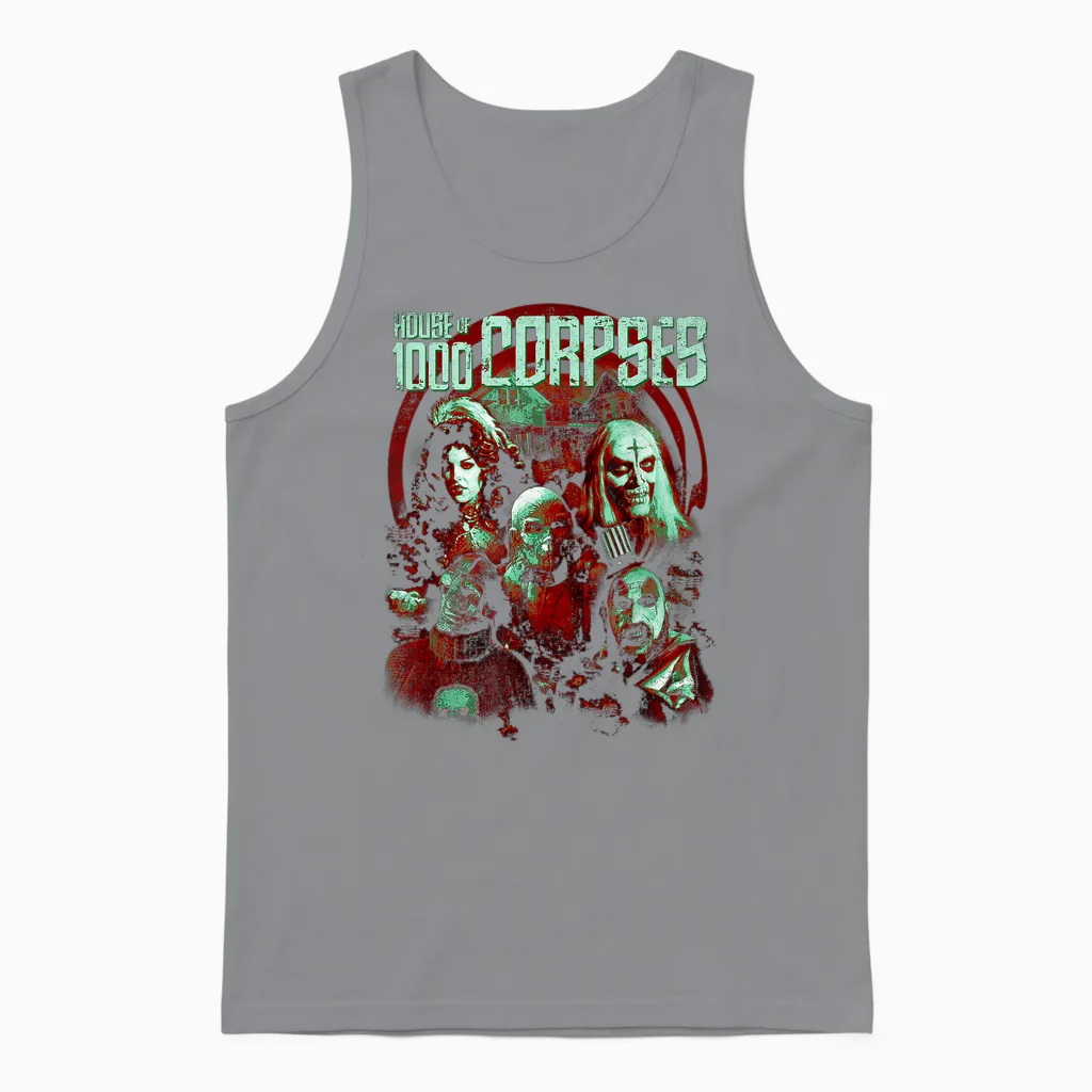 Rob Zombie House of 1000 Corpses Characters Unisex Tank Top in Sport Grey