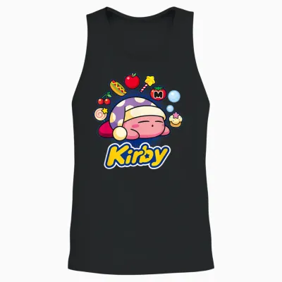 Kirby Sleeping Dreaming About Many Tasty Little Trinkets Unisex Tank Top - Black