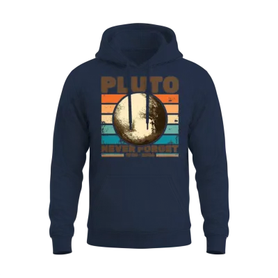 Pluto Retro Aesthetic Unisex Hoodie - Navy