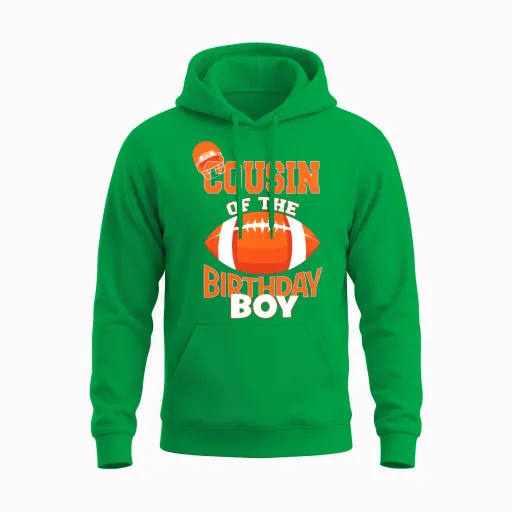 Cousin of the Birthday Boy American Football Kid P Unisex Hoodie - Irish Green