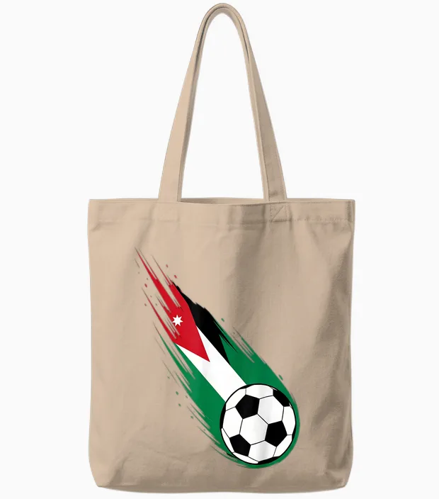 Hashemite Kingdom of Jordan Flag Graphic Pride Heritage Tote Bags in Natural
