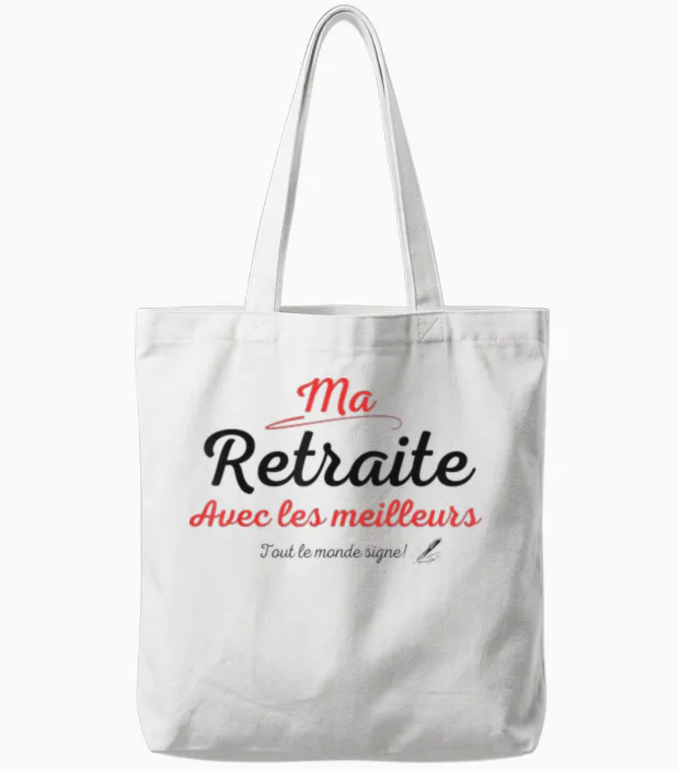 Signing Retirement Gift Retirement Signature T-Shirt, White Tote Bags in White