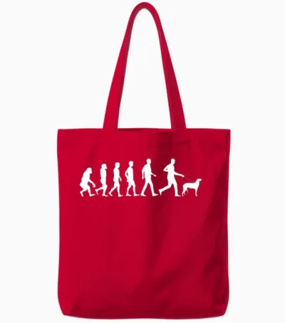 Scottish Deerhound Dog Evolution Dog Owner Tote Bags - Red