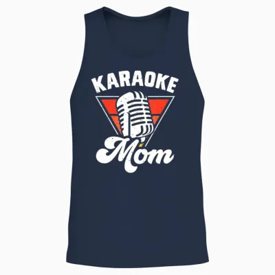 Karaoke Mom Unisex Tank Top - Navy