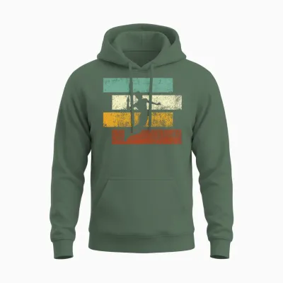 Badminton Retro Unisex Hoodie - Military Green