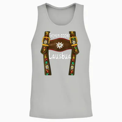 Lausbua Lausmadl Kinder Trachten Lederhose Ersatz Lederhosn Unisex Tank Top - Ash