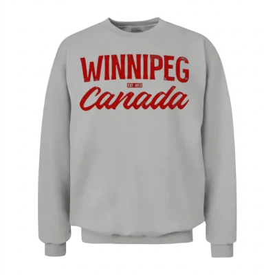Winnipeg Canada Vintage Script Unisex Sweatshirt - Ash