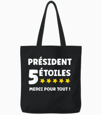 President 5 Star Thank You for All Humor Departure President Tote Bags - Black