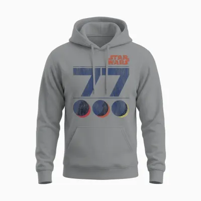 Star Wars Retro 77 Death Star T-Shirt, White Unisex Hoodie - Sport Grey