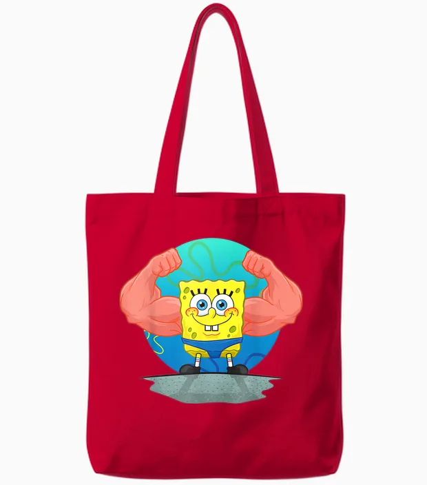 Mademark X Spongebob Squarepants - Spongebob Musclebob Buffpants Tote Bags in Red