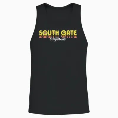 Retro South Gate California Unisex Tank Top - Black