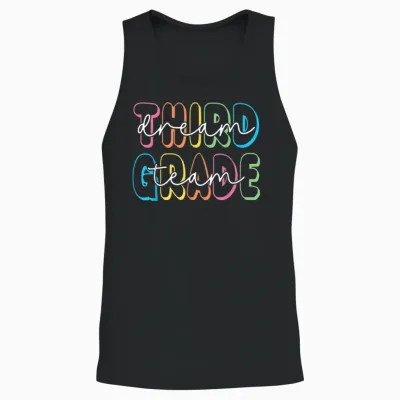 Third Grade Dream Team 3rd Grade Teacher Back to School Unisex Tank Top - Black