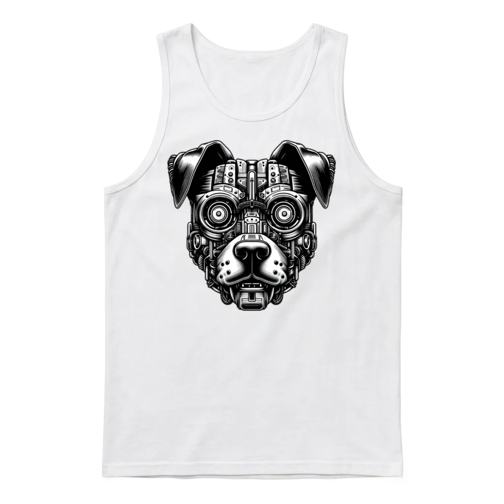 Retro Steampunk Dog โ Lovers Gift Unisex Tank Top - White