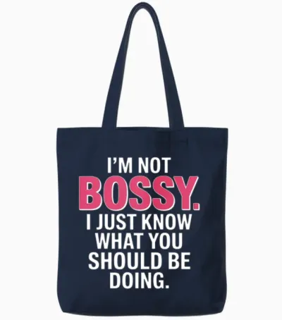 I'm Not Bossy Funny Leadership Quote Tote Bags - Navy