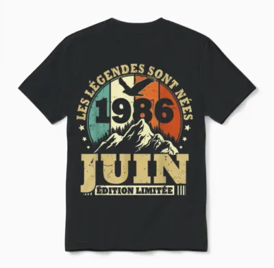 Les Légendes Sont Nées En Juin 1986 Anniversaire 40 Ans Unisex T-Shirt - Black