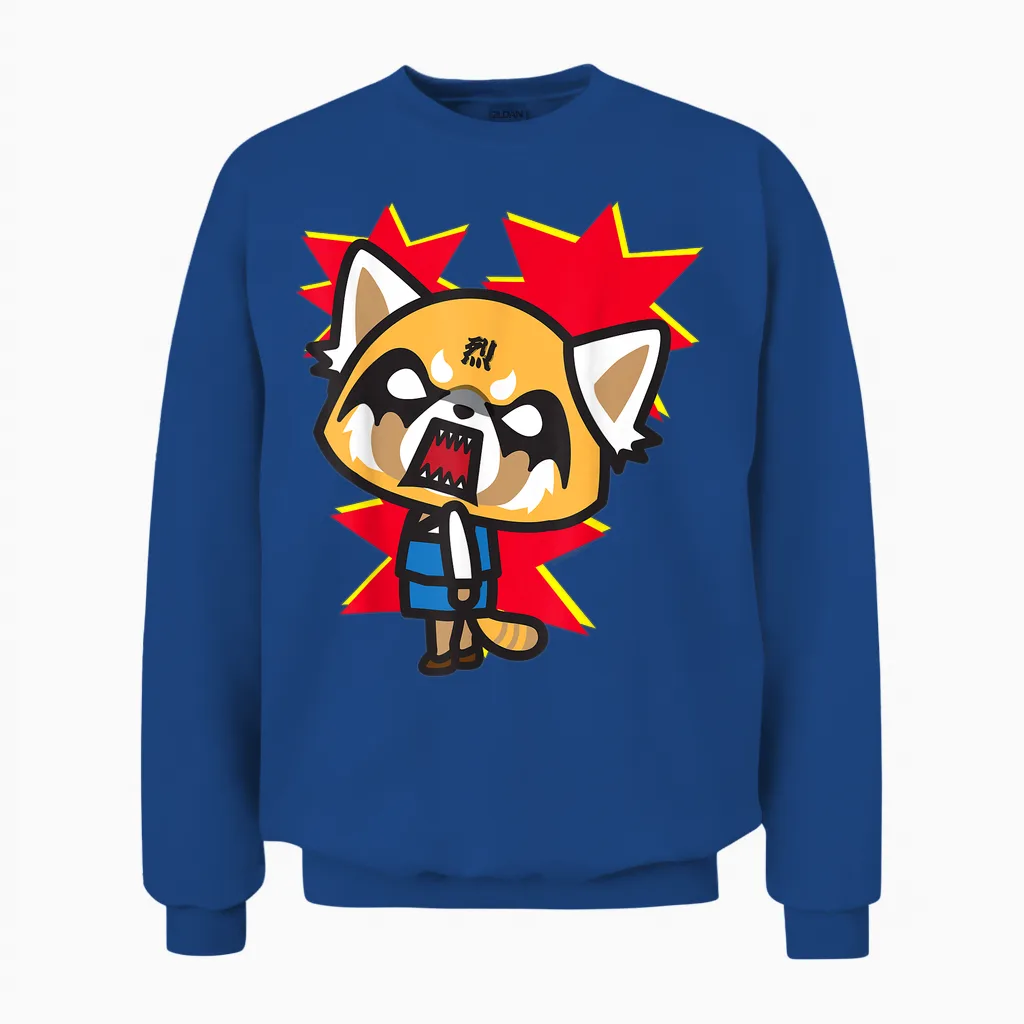 Aggretsuko Rage Face Unisex Sweatshirt in Royal