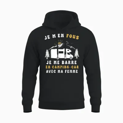 Camping Car Humour Je Me Barre En Camping-T-Shirt, Black, S Unisex Hoodie - Black