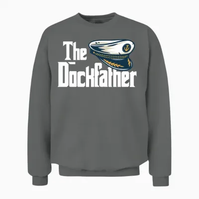 The Dockfather Funny Boating Fishing Boat Dad Unisex Sweatshirt - Graphite Heather
