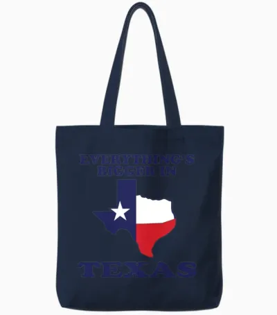 Everything Is Bigger in Texas Funny Adult Humor Tote Bags - Navy