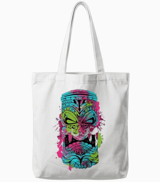 The Mask Color Funny Tote Bags in White