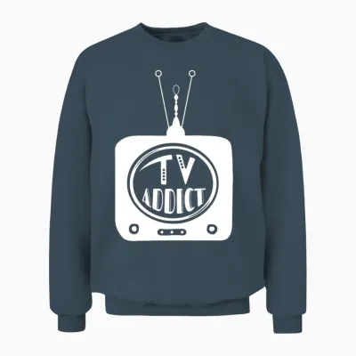 Tv Addict Retro Unisex Sweatshirt - Dark Heather