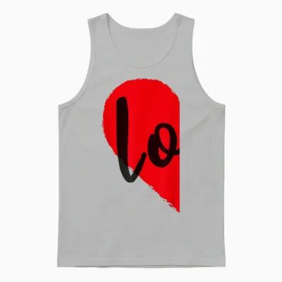 Couple Half Heart Love Funny Valentine's Day Women Men Adult Unisex Tank Top - Ash