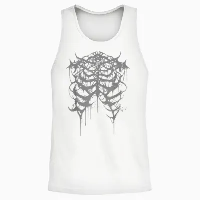 Horror Black Metal Death Metal Gothic Goth Grunge T-Shirt, Black Unisex Tank Top - White