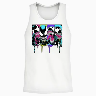 Marvel Venom Colorful Dripping Comic Panel T-Shirt Small Unisex Tank Top - White