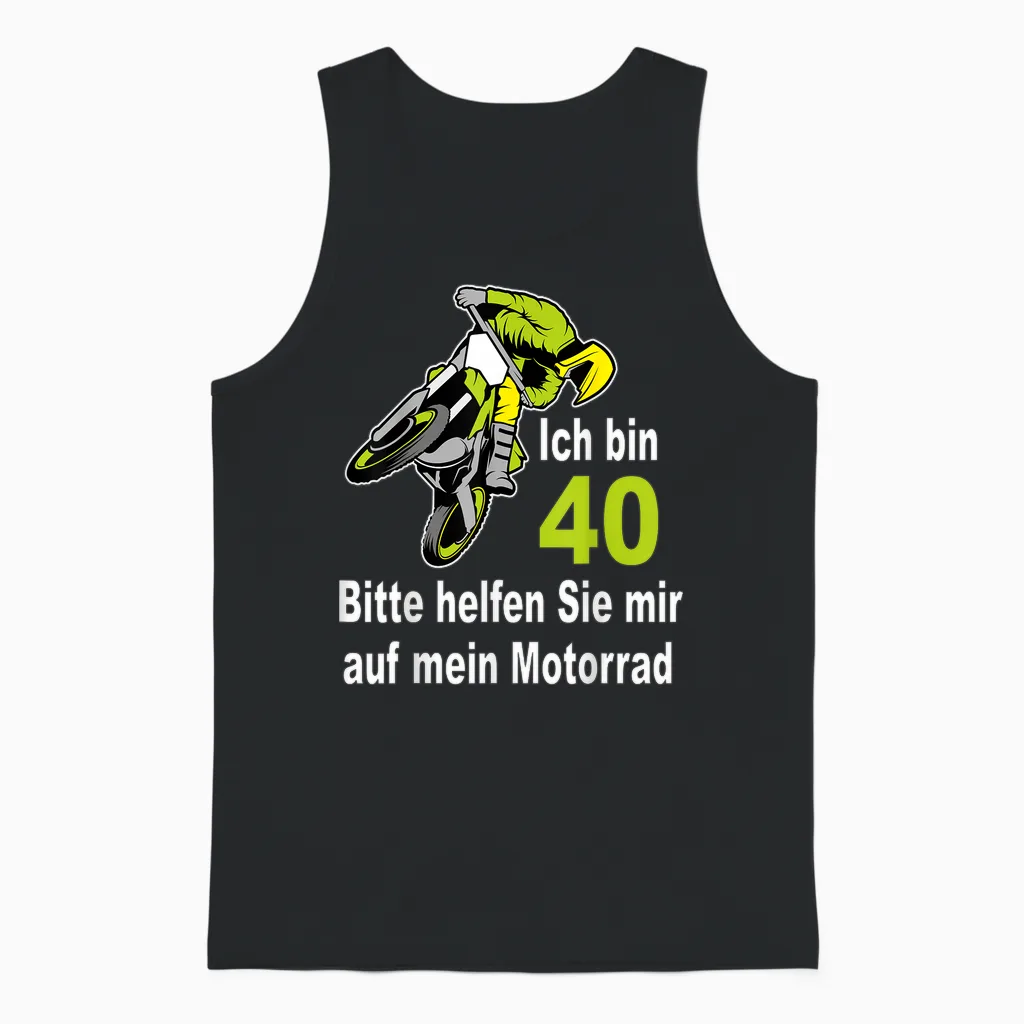 40. Geburtstag Mann Geschenk Lustig Biker Motorrad Motocross Unisex Tank Top in Black