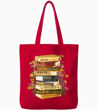 Black History Month Black History Shirts Book Lover Teacher Tote Bags - Red