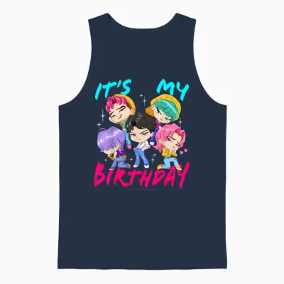 Kpop Demon Hunters It's My Birthday Saja Boys Group Shot Unisex Tank Top - Navy