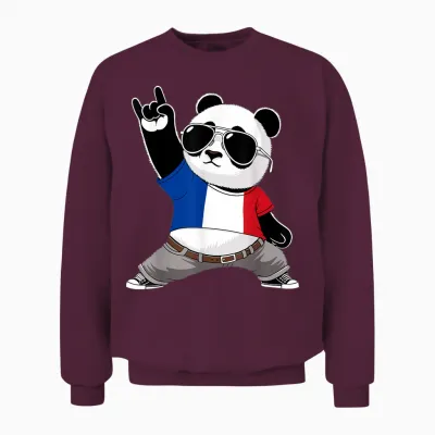 Französische Flagge, Herren, Damen, Kinder, Frankreich Unisex Sweatshirt - Maroon