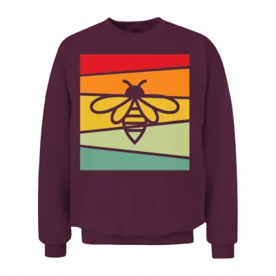 Bee Retro Unisex Sweatshirt - Maroon