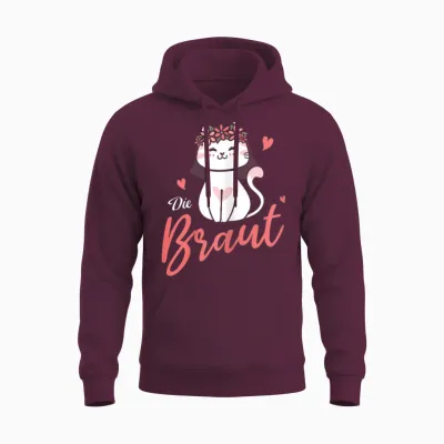 Die Braut Katze Jga Junggesellinnenabschied Hochzeit Geschen Unisex Hoodie - Maroon