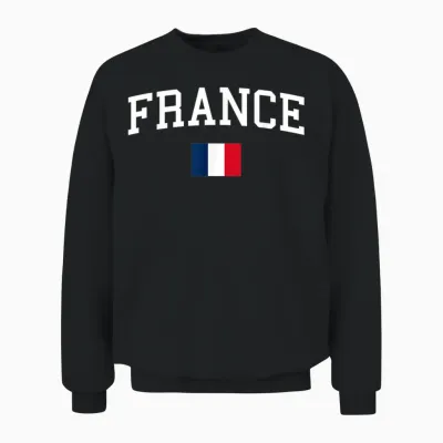 Drapeau Français Hommes Femmes Enfants France Unisex Sweatshirt - Black