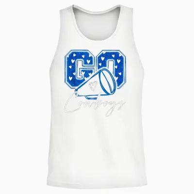 Go Cheer Cowboys Design Gift for Men Women Girls Unisex Tank Top - White