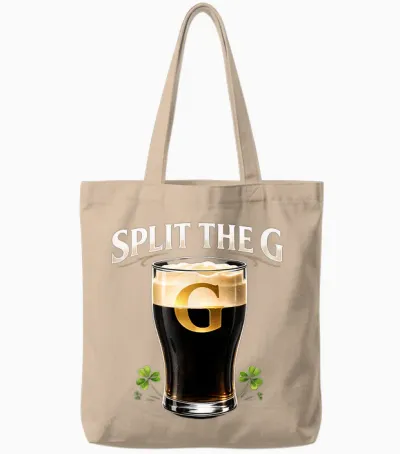 Split the G Irish Beer Tees St Patricks Day Pub Tote Bags - Natural