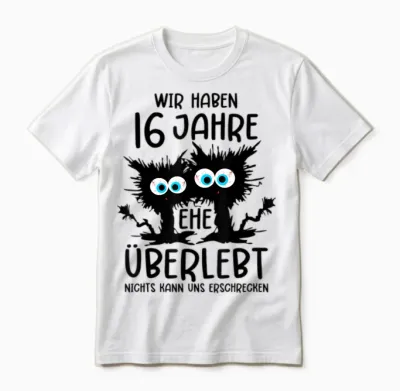 16 Jahre Verheiratet Saphirhochzeit Ehemann 16 Hochzeitstag Unisex T-Shirt - White