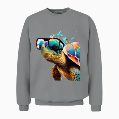Schildkröte Mit Sonnenbrille Unisex Sweatshirt - Sport Grey