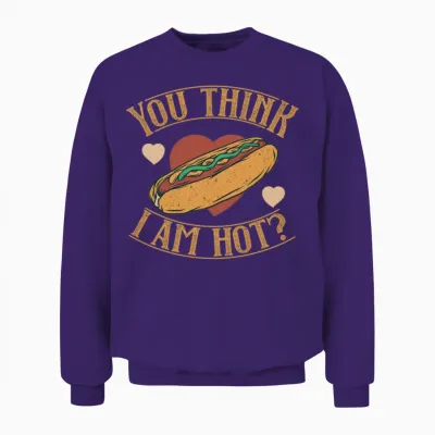 Hot Dog Funny Unisex Sweatshirt - Purple