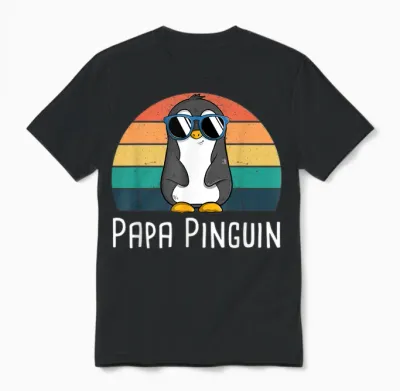 Mens Cool Father Penguin Costume Penguins Grandpa Penguin T-Shirt, Black, S Unisex T-Shirt - Black