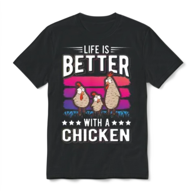 Life Is Better with a Chicken Farmer Chickens Unisex T-Shirt - Black