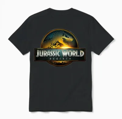Jurassic World Rebirth Logo with Sun Unisex T-Shirt - Black