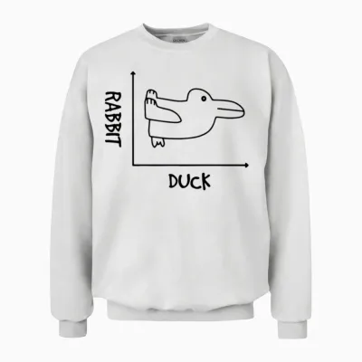 Graph Duck Rabbit Math Quote School Gift Unisex Sweatshirt - White