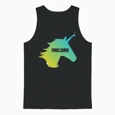 Unicorn Art Unisex Tank Top - Black