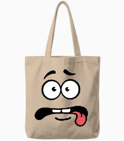 Funny Face Tote Bags - Natural