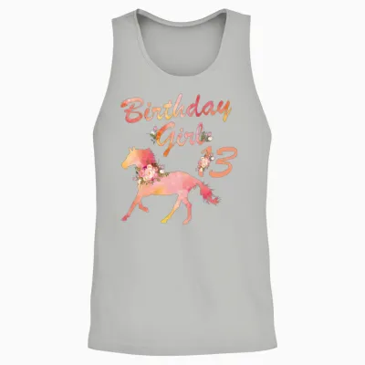 Horse Lover 13th Birthday for Girls Love Horses Unisex Tank Top - Ash