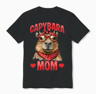 Funny Capybara Dad Unisex T-Shirt - Black